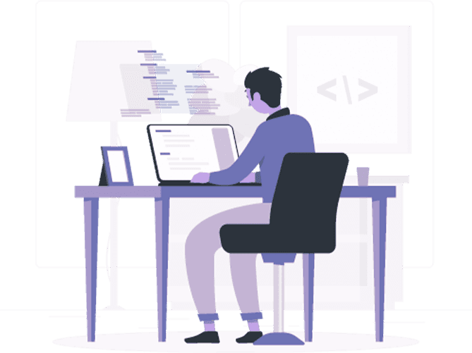 Man working on his computer